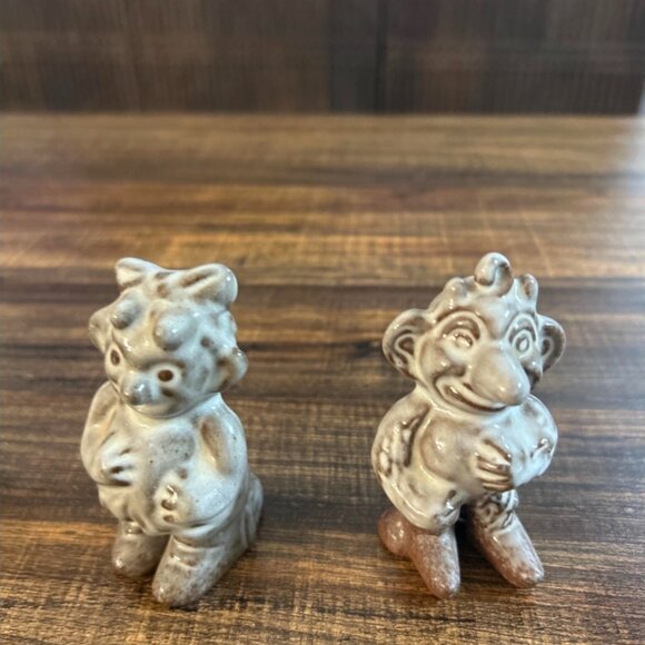 Vintage Krølle Bølle Troll Figurine Set by Marianne Starck Danish Ceramic
